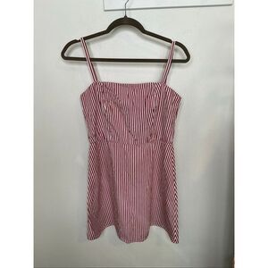reformation brittany halter denim mini dress Reformation Brittany Halter Denim Mini Dress Size L Women Preppy Cotton Pockets